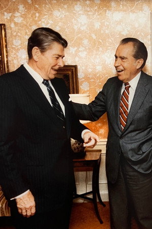 Ronald Reagan and Richard Nixon on Camera